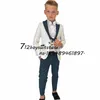 Anzug für Jungen, Hochzeit, Smoking, 3-teilig, zweireihig, Weste, Blazer, Hose, Schalkragen, formelle Kinderjacke