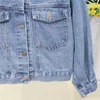 Vestes féminines printemps automne courte veste denim femme 2023 industrie lâche lâche châle perlé revers lavé manteau de mode Chaqueta Mujer