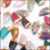 Charms Natural Stone Nóż Kształt Koraliki wisiorki Rose kwarc uzdrowienie reiki kryształowe odkrycie dla DIY Naszyjników Kobiety mody Jewe Yydhho dhonq