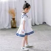 Kleding sets zuster broer bijpassende kleding set Sailor Summer College Toddler Girls Durk Kort Sleeve Kids Boys Navy Kostuum