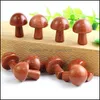 Stone 20Mm Mini Mushroom Plant Statue Ornament Blue Gold Sand Carving Home Decoration Crystal Polishing Dhseller2010 Drop Delivery Je Dhmxn