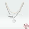 T Designer Heart Pendant Tag Pearl Necklace Armband Diamond Stud Earrings Women Luxury Brand Jewelry Classic Fashion 925 Sterll3574