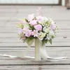 Flores decorativas DIY 21cm ramo de flores artificiales boda Floral mano nupcial Rosa Magnolia margarita pompón decoración hogar Mesa regalo