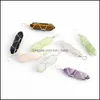 Charms Natural Stone Hexagon Prism Chakra Pendants Quartz Rock Crystal Clear Chakras Gem Fit Necklace Making Assorted Drop Delivery Dheng