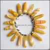 Charms Natural Stone Stripe Agates Pelar Pendants Fashion Healing Crystal Pendum Necklace Making Accesso DHSeller2010 Drop Delivery DH4B0