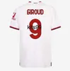 22 23 AC Milans Giroud Soccer Jersey Ibrahimovic Football Shirt 2022 2023 Tonali Rebic Camiseta Kjaer Theo Brahim R.Leo Men Kids Kit