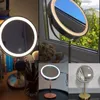 Miroir de maquillage doré de 8 pouces avec chargement USB léger Miroir de courtoisie grossissant 10X rétro-éclairé miroir cosmétique debout à lumière réglable 230217