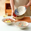 Bols bol de nouilles Ramen en céramique de style japonais grand créatif vaisselle de boeuf Ajisen chapeau Commercial vaisselle de maison