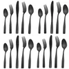 Servis uppsättningar 20st 24-stycken matt svart silveruppsättning med biffknivar rostfritt stål plattvarubestick