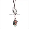 Charms mode handv￤vd natursten 7 chakras kristall grov tofs h￤ngande pendants bil bakspegel spegel h￤nge yydhome drop delive dhp1v