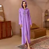 Vêtements ethniques Eid Ramadan Mubarak Satin Kaftan Abaya Dubaï Turquie Islam Pakistan Musulman Prière Modeste Robe Pour Femmes Robe Femme Musulmane