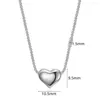 Pendant Necklaces Fashion Minimalist Smooth Tiny Heart Shaped Necklace Stainless Steel Cute Charm For Women Jewelry