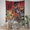 Tapisseries colorées fleur peinture à l'huile tapisserie tenture murale Ins Simple Style européen dortoir salon Mural décor