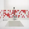 壁紙自己接着モザイク防水と油防止壁表面赤い白いマーク装飾ステッカー