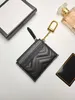 Marmont with box key wallet 627064 المصمم الفاخر للمرأة والرجل عملة المحافظ الأصلية سلسلة حامل بطاقة 4 بطاقات محافظ حامل محفظة الحقيبة العصرية جلد طبيعي