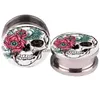 Plugs Tunnels Rose And Sugar Skl Logo Ear 516Mm Plug Tunnel Gioielli estivi Orecchini Calibri Piercing Drop Delivery Body Dhgarden Dhr1U