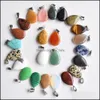Charms naturliga sten droppe tigers eye rose kvarts opal h￤nge turkosa h￤ngen chakras p￤rla passar ￶rh￤ngen halsband som g￶r leverans j dhvs4
