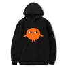 Men's Hoodies Solid Color Long Sleeve Cartoon Orange Print Men Sweatshirt Autumn Spring Winter Casual All-match Pockets Boy