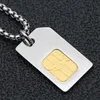 Pendant Necklaces Fashion Phone Card Golden Chip Punch Graphic Personality Tide Jewelry Student