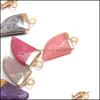 Charms Natural Stone Nóż Kształt Koraliki wisiorki Rose kwarc uzdrowienie reiki kryształowe odkrycie dla DIY Naszyjników Kobiety mody Jewe Yydhho dhonq