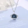 Hänge halsband blå stjärna kristallhängare halsband för kvinnor 2023 trendig koreansk modehals smycken tröja kedja present flicka h
