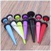 Plugs Tunnels Lot 100Pcs 7 Color Neon Cheat Ear Fake Taper Illusion 5Mm Body Jewelry Drop Delivery Dhgarden Dhlfe