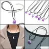 Pendant Necklaces Geometric Irregar Rough Amethyst Natural Stone Crystal Simple Versatile Necklace For Women Drop Delivery Jewelry Pe Dhnvy