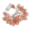 Strings Leaf Lights String Rose Gold 20 LED impermeabili per feste