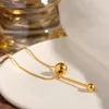 Hänge halsband 2 bollar halsband för kvinnor flickor enkla guld färg rostfritt stål datum charm smycken gåva grossist gn252