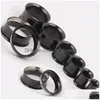 Plugs Tunnels Mix 520Mm 72Pcs Stainless Steel Black Ear Tunnel Body Jewelry Double Flare Flesh Internally Threaded Drop Del Dhgarden Dhhvy