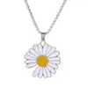 Pendant Necklaces Simple Daisy Pendants Women Man Charm Collar Jewelry Fashion Korean Design Romantic Choker Bijoux Fine Gifts