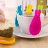 5 Colors New Silicone Gel Rabbit Shape Tea Bag Infuser Holder Candy Color Mug Gift Rabbit Silicon Tea Bag Stand FY3430 tt0218