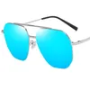 Gafas de sol simples a la moda, gafas de sol para hombre, gafas poligonales Anti-UV, gafas de doble haz, montura de gran tamaño Ornamental