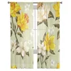 Curtain Elegant Spring Floral Bay Window Screening Curtains Drape Panel Sheer Tulle For Living Room Bedroom Voile Organza