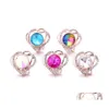 Clasps Hooks Colorf Rhinestone Fastener Heart 18mm 스냅 버튼 걸쇠 스냅 애인 보석류 발견 공급 업체 DHG1A