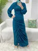 Vêtements ethniques mode musulmane Abayas pour les femmes dubaï turc islamique élégante robe de soirée à manches longues robe froncée 2023 Eid Mubarak