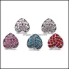 Chiusure Ganci All'ingrosso Trendy Crystal Strass Cuore Bottoni a pressione Chiusura 18Mm Metallo Decorativo Zircone Pulsante Charms Per Fai Da Te Scatta Dhbiq