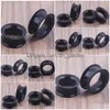 Plugs Tunnels Mix 425Mm Sile Double Flare Flesh Tunnel Ear Plug 96Pcs Black Color Body Jewelry Drop Delivery Dhgarden Dhb6T