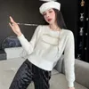 Women's Sweaters Designer 23ss Fashion Women brand Knitted Slim Sweater Round collar womens Autumn Winter High-quality clothess a1 AYC5