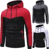 Heren Hoodies Zipper Hooded Heren Casual Sports Sweatshirt Fashion Contrast Stitching Design