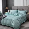 Set di biancheria da letto 100 S Fibra di bambù Eco-Friendly Colore blu ghiaccio Lenzuolo con angoli piatti Copripiumino Federe 4 pezzi Set in vendita