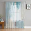 Vorhang mit schwarzer und weißer Marmorstruktur, transparente Vorhänge für Wohnzimmer, Schlafzimmer, Fensterbehandlung, Küche, Chiffon