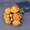 Decorative Flowers Artificial Peony Bouquets With 10 Heads And A Bunch Of Scorched Interior Decorations Wedding