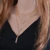 Chains Women's Geometric Necklace Jewelry Gold Color Simple Korean High Quality Metal Multilayer Fashion Wholesale