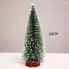 Dekoracje świąteczne mini ozdoby drzew z białą sceną śniegu mała sosna igła