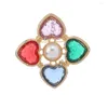 Броши Morkopela Baroquace Clorfful Heart Cross Brooch Pin Vintage, предназначенная для женщин ретро -штифт одежда для шарф