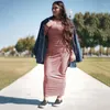 Etnische kleding Midden -Oosten Saoedi -Arabië Ramadan Gebed bodempakket Hip Dress zomer dames moslimgewaad slanke lange mouw