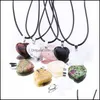 Pendentif Colliers 20 Styles Pierre Naturelle Druzy Drusy Collier Chaîne En Acier Inoxydable Prisme Hexagonal Black Lava Diffuser Jewelr Yydh Dhkny