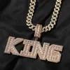 TopBling Hip Hop A-Z Custom Letters Pendant Necklaces Jewelry Bling Three Rows Zircon 18K Real Gold Plated Gifts