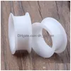 Plugs Tunnels F28 Mix 425Mm White Sile Double Flare Flesh Tunnel Ear Plug 192Pcs Body Jewelry Drop Delivery Dhgarden Dhiue